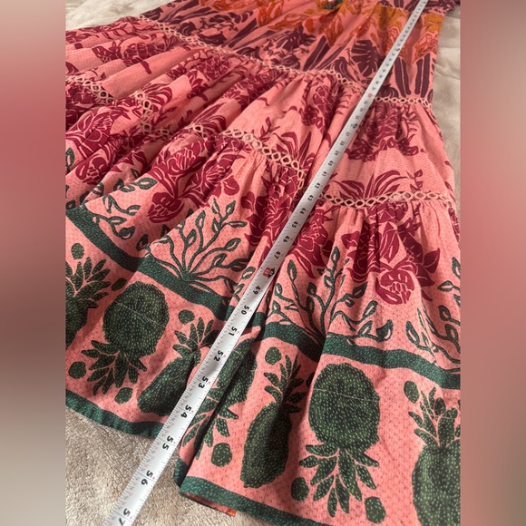 Farm Rio Pink Anika Macaws Maxi Dress XL Tropical Resort Boho Luxury - Picture 8 of 13